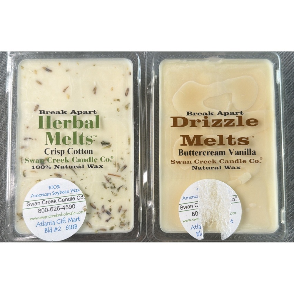 2 Swan Creek Soy Wax Melts 5.25 Oz- Crisp Cotton & Buttercream Vanilla Natural